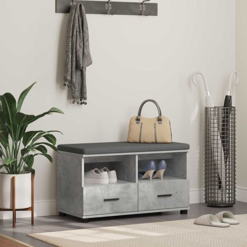 Пейка за коридор с възглавница Бетонно Сиво 80 x 38 x 46 см