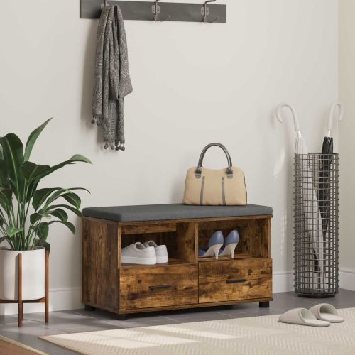 Пейка за коридор с възглавница Пушена Дъб 80 x 38 x 46 см