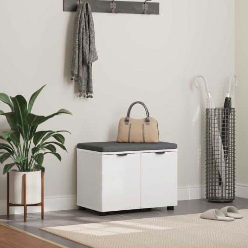 Пейка за коридор Бял 60 x 38 x 46 см Композитно дърво и текстил