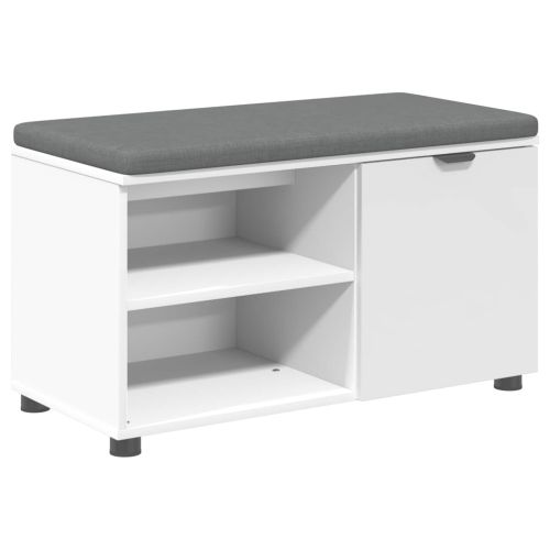 Пейка за коридор Бял 80 x 38 x 46 см Композитно дърво и текстил