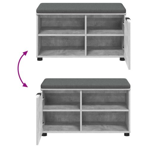 Пейка за коридор с възглавница Бетонно Сиво 80 x 38 x 46 см