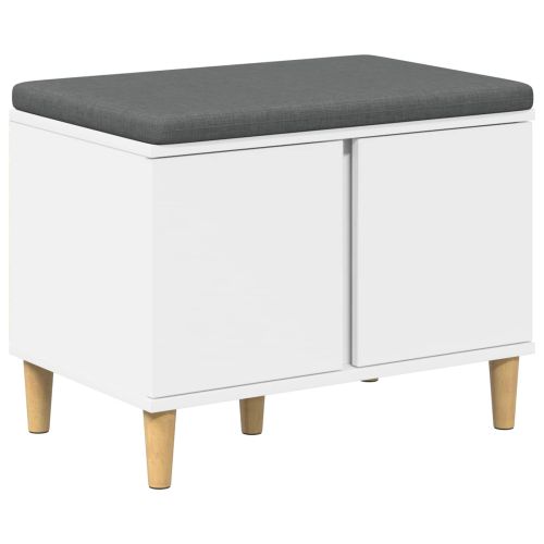 Пейка за коридор Бял 60 x 38 x 46 см Композитно дърво и текстил