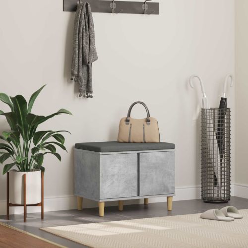 Пейка за коридор с възглавница Бетонно Сиво 60 x 38 x 46 см