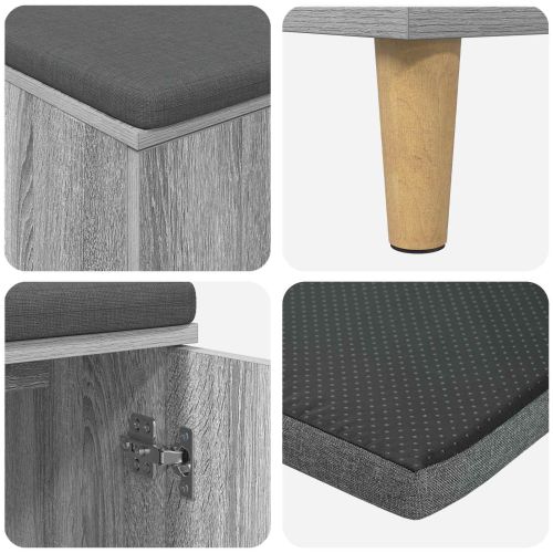 Пейка за коридор с възглавница Сиво Сонома 60 x 38 x 46 см