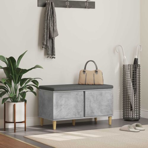 Пейка за коридор с възглавница Бетонно Сиво 80 x 38 x 46 см
