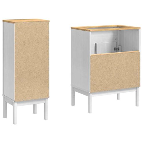 Комплект мебели за баня с чекмедже FLORO 2 pcs Бяло Солиден бор