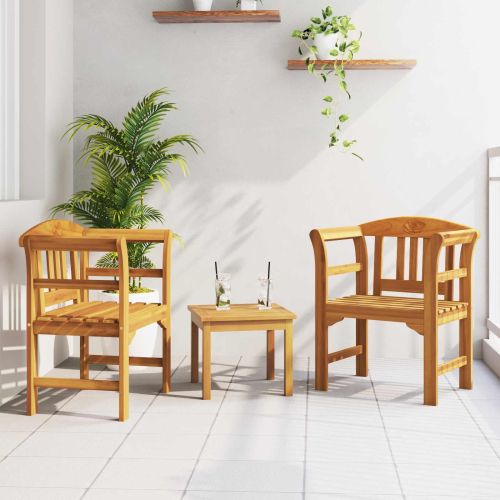 Комплект за лятна градина с рози 3 pcs Солидно акациево дърво