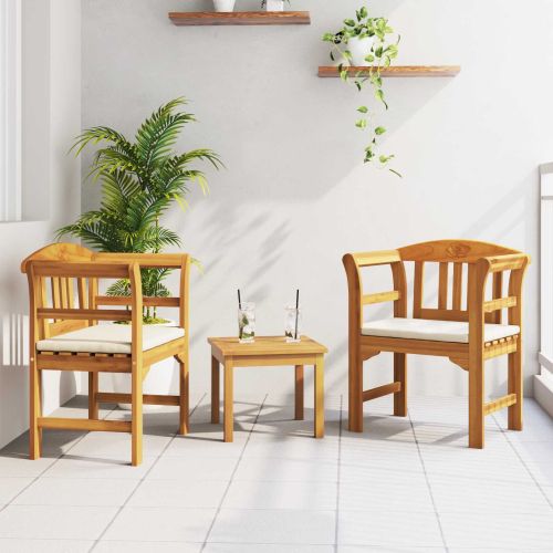 Комплект за лятна градина с рози 3 pcs Солидно акациево дърво