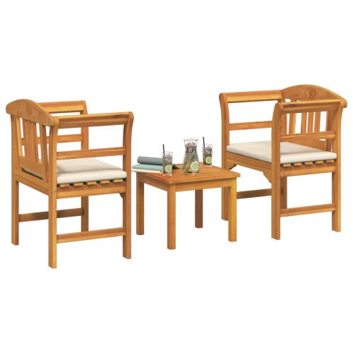 Комплект за лятна градина с рози 3 pcs Солидно акациево дърво