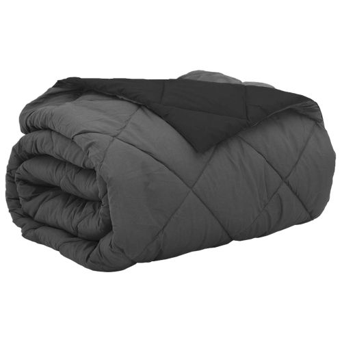 Летен юрган Черно и антрацит 240 x 200 cm Микрофибър