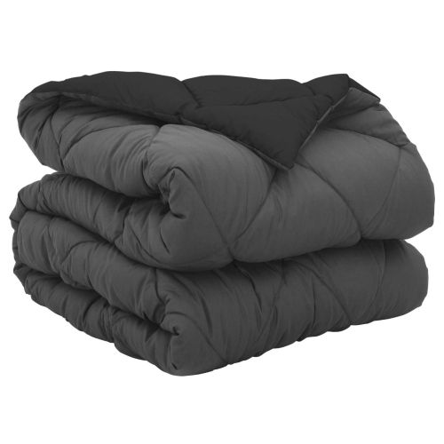 Пълно годишно юрганче Черно и антрацит 200 x 135 см Микрофибър