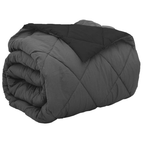 Пълно годишно юрганче Черно и антрацит 220 x 200 см Микрофибър