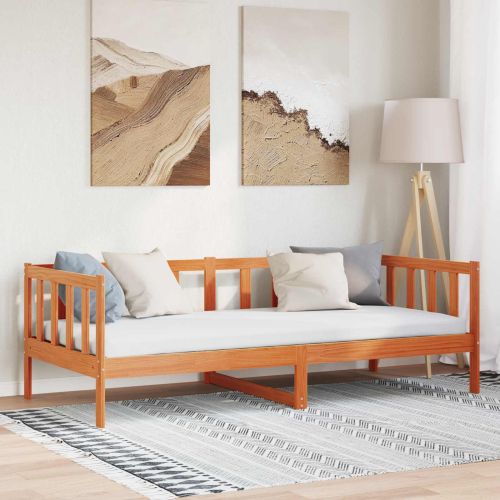 Рамка за легло с таблото Кафяво с восъчно покритие 90 x 190 cm