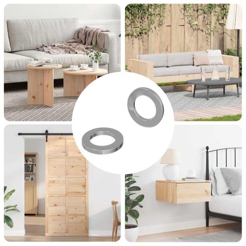 Шайби 2 pcs Сребрист 10 x 10 x 1,2 мм Стомана