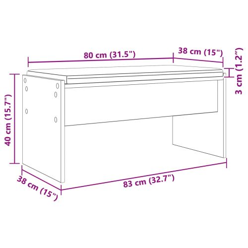 Пейка за коридор с възглавница Сонома дъб 83 x 38 x 40 см