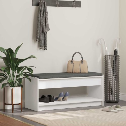 Пейка за коридор с възглавница с рафт Бял 103 x 38 x 45 см