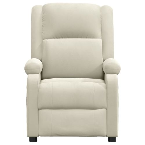 Реклайнер стол, кремав, кадифе