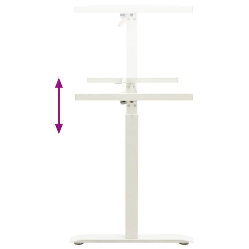 Бюро със съхранение Бял и тъмен кафяв 120 x 60 cm Масивен дъб