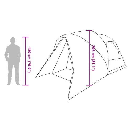 Шатра тип купол за 6 човека с покрив Зелен 500 x 314 x 206 см