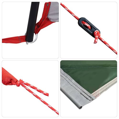 Тент за каравана за 3-ма с покрив Зелен 252 x 245 x 245 см