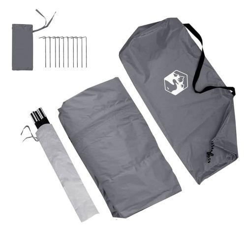 Тент за каравана за 3-ма Сив и оранжев 252 x 245 x 245 см