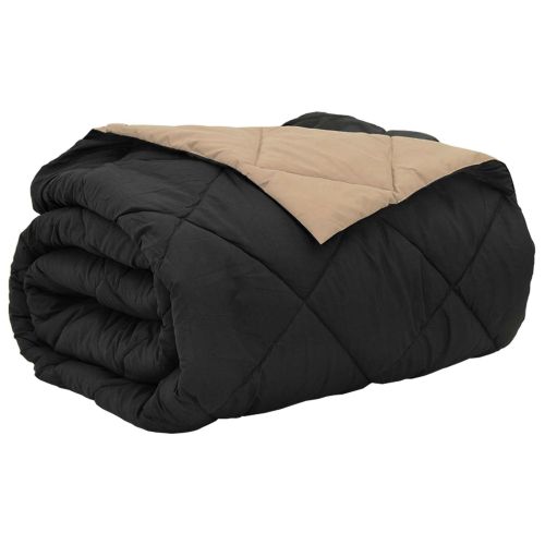 Летен юрган Черно и таупе 220 x 260 cm Микрофибър