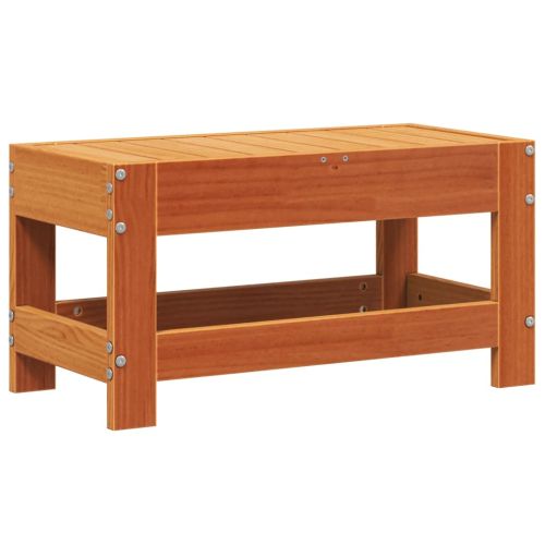 Градинска табуретка, восъчнокафяв, 62x30x32 см, бор масив