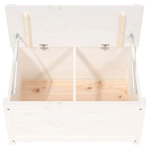 Пейка, бяла, 80x41x77 см, борово дърво масив