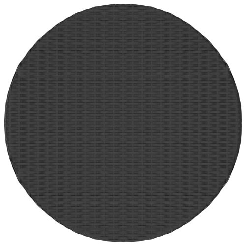 Градински комплект с възглавници, 7 части, черен полиратан