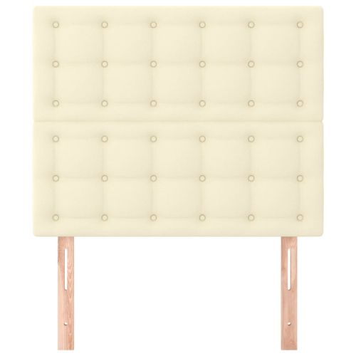 Табла за легло, кремава, 90x5x118/128 см, изкуствена кожа