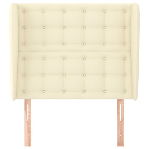 Горна табла с уши, кремава, 93x23x118/128 см, изкуствена кожа