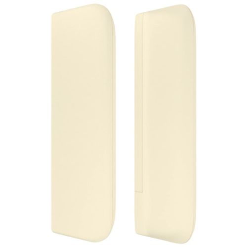 Горна табла за легло, кремава, 183x16x78/88 см, изкуствена кожа