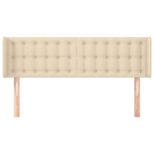 Горна табла за легло, кремава, 147x16x78/88 см, плат