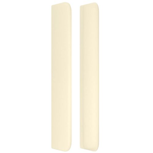 Горна табла с уши, кремава, 183x16x118/128 см, изкуствена кожа