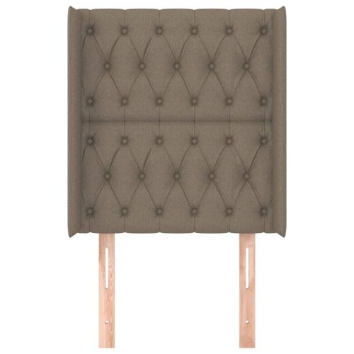 Горна табла за легло с уши, таупе, 83x16x118/128 см, плат