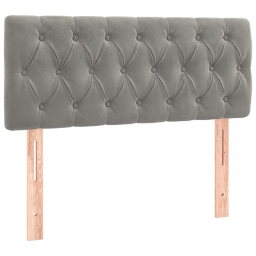 Боксспринг легло с матрак, светлосиво, 100x200 см, кадифе