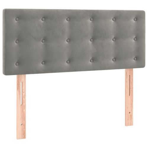 Боксспринг легло с матрак, светлосиво, 100x200 см, кадифе