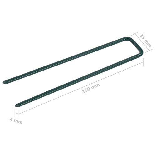 Пирони за изкуствена трева, 100 бр, П-образни, желязо