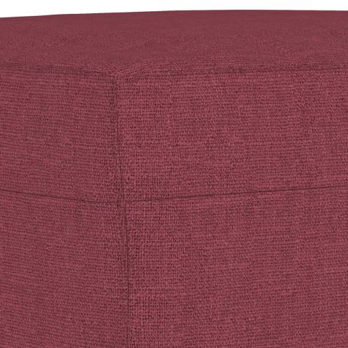 Комплект дивани 3 части с възглавници виненочервен текстил