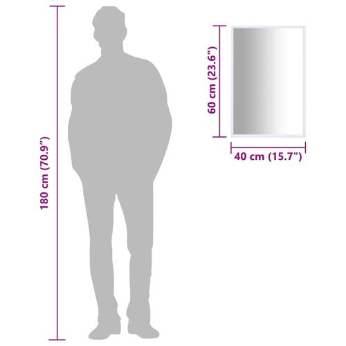 Огледало, бяло, 60x40 см