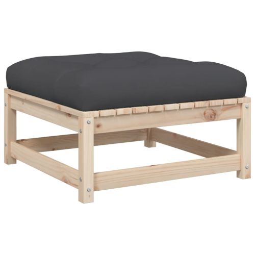 Градински комплект, 6 части, с възглавници, масив бор