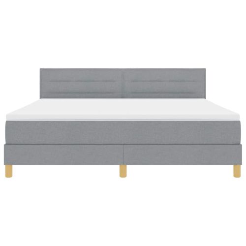 Легло с пружинирана основа Светлосиво 180 x 200 cm текстил