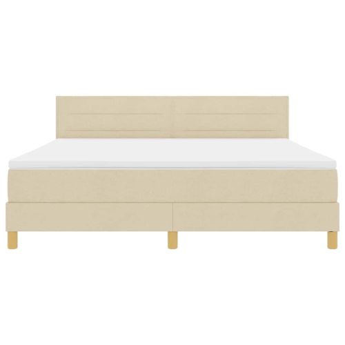 Легло с пружинирана основа с матрак Крем 180 x 200 cm текстил