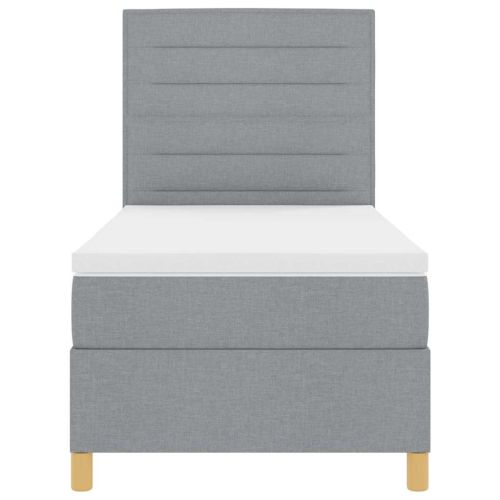 Легло с пружинирана основа Светлосиво 90 x 200 cm текстил