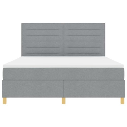 Легло с пружинирана основа Светлосиво 180 x 200 cm текстил