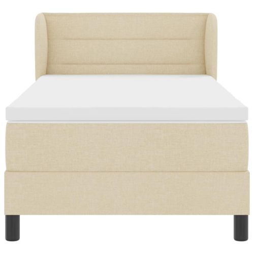 Легло с пружинирана основа с матрак Крем 90 x 190 cm текстил