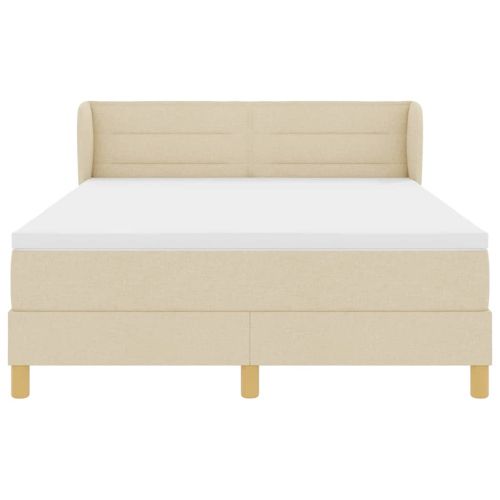 Легло с пружинирана основа с матрак Крем 160 x 200 cm текстил