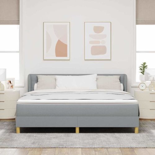 Легло с пружинирана основа Светлосиво 180 x 200 cm текстил