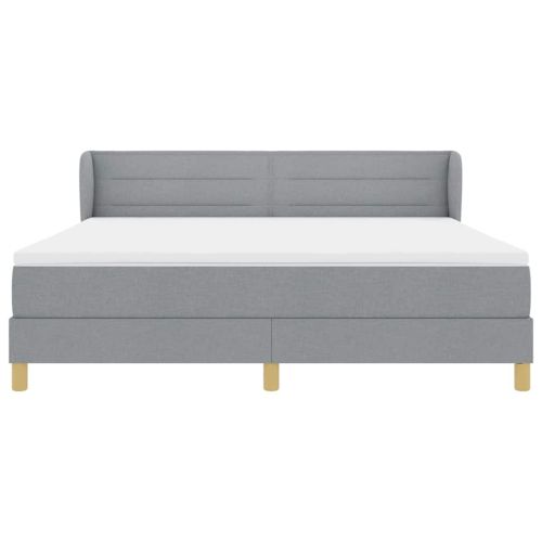 Легло с пружинирана основа Светлосиво 180 x 200 cm текстил