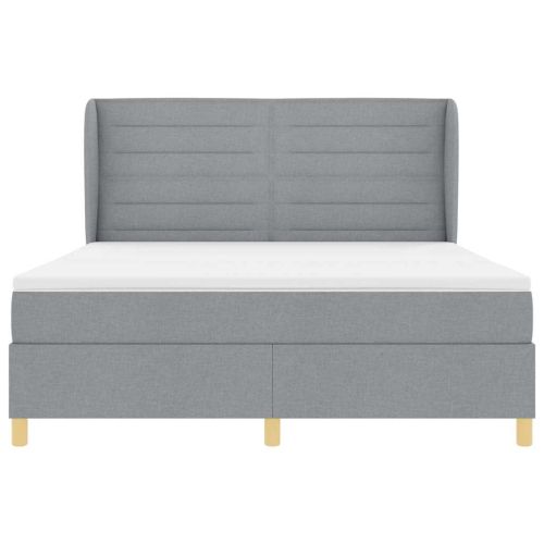 Легло с пружинирана основа Светлосиво 200 x 180 cm текстил